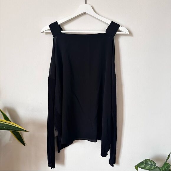 NWT Bailey / 44 Black Fencing Silk Top Size XS - Picture 2 of 7